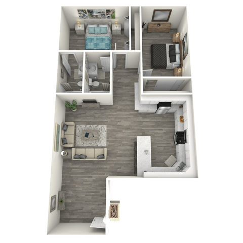 Sentry Tempe Apartment Homes 2x2 Sunset Floor Plan